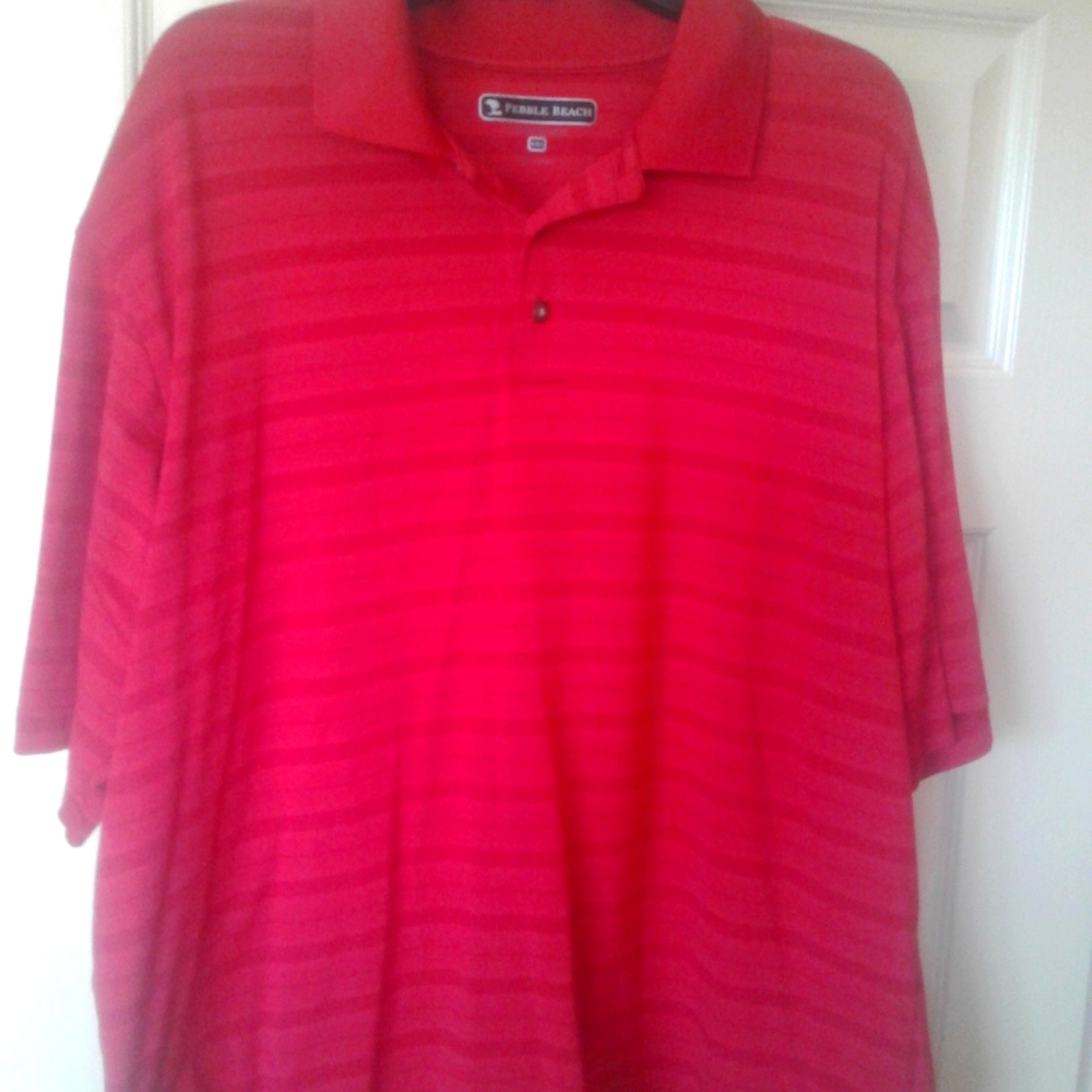 Pebble beach golf performance mens polo red XXL